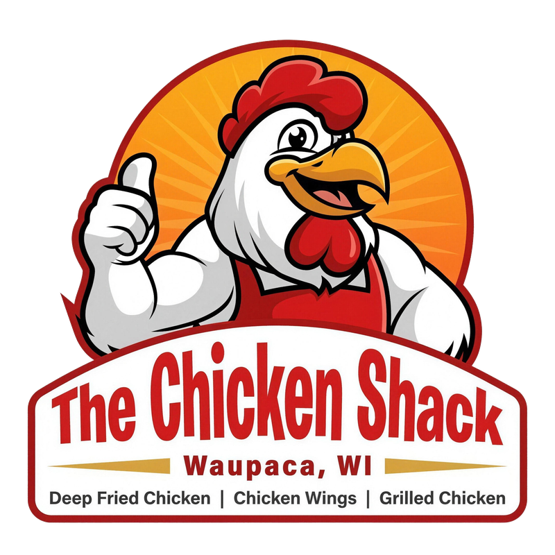 The Chicken Shack logo β Waupaca, WI. Deep fried chicken, chicken wings, grilled chicken.
